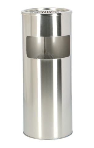 Stainless Steel Ashtray Waste Bin Silver